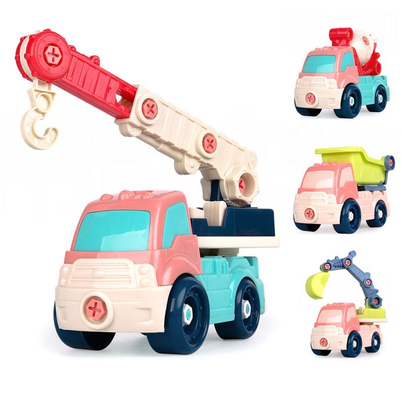 4 Stijlen Diy Mini Techniek Auto Model Speelgoed Auto Self-Ontmanteling Speelgoed Auto Kinderen Graafmachine Speelgoed Auto Speelgoed Voor kinderen