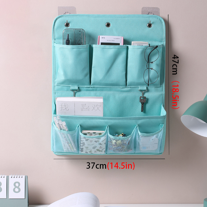 Bolsa de almacenamiento multifuncional para colgar en la pared para el hogar, artículos diversos artísticos de tela, bolsas de almacenamiento para armario, organizador de calcetines y ropa interior para dormitorio: Verde