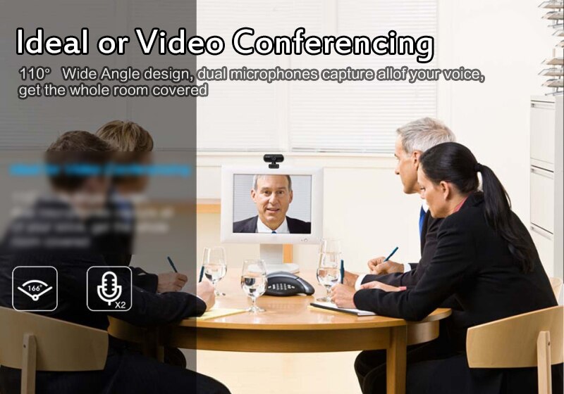 Full HD 1080P Webcam Camera Wide-angle USB Driver-free Auto Focus With Sound Absorption Microphone For Desktop Computer