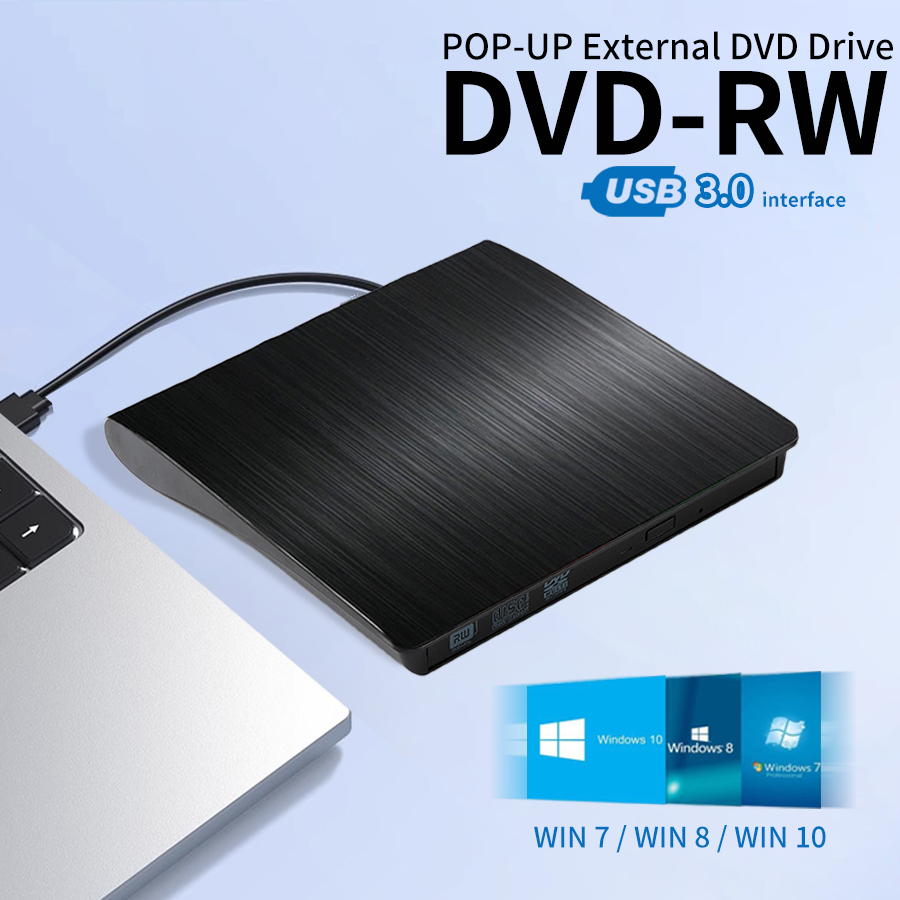 External DVD Drive USB 3.0 CD Burner Portable CD +/-RW Drive DVD Player for ROM Rewriter Burner For Laptop Desktop PC Windows