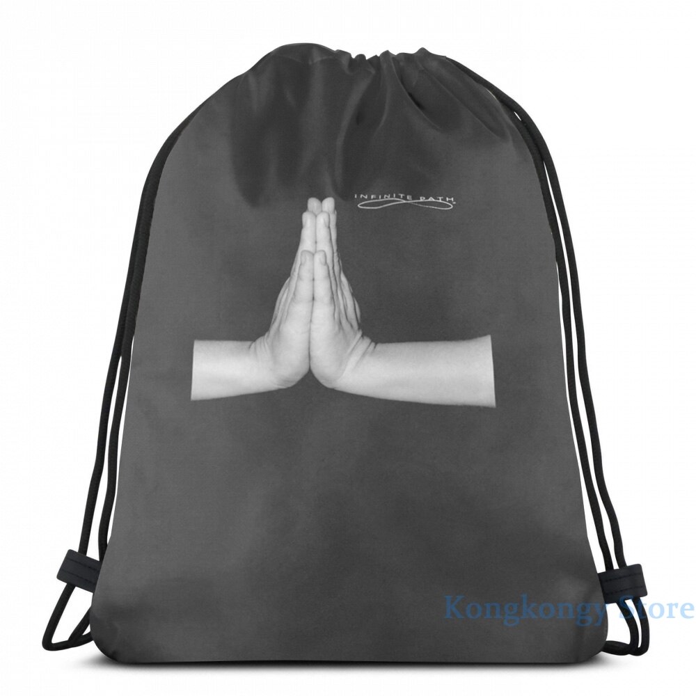 Divertido estampado gráfico Namaste (gesto de respeto) mochila con carga USB para hombres, mochilas escolares para mujeres, bolsa de viaje para ordenador portátil: Drawstring Bag