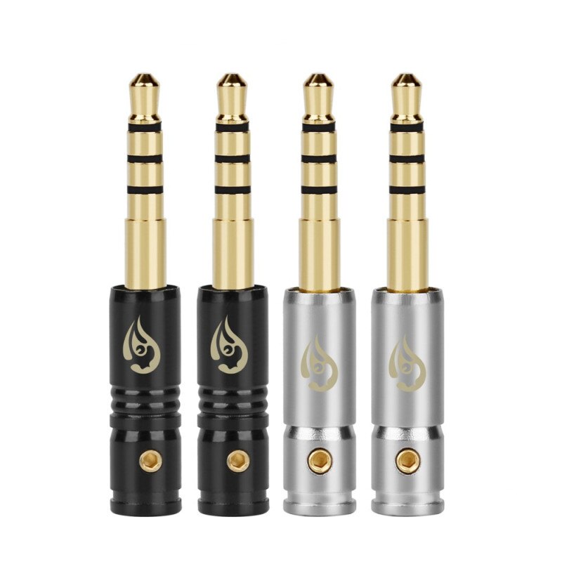 3.5mm Mannelijke Plug 4 Pole Soldeer Vergulde HiFi Hoofdtelefoon Pins 3.5mm Audio Jack Voor AH-D600 D7100 mm400 3.5mm evenwichtige Adapter