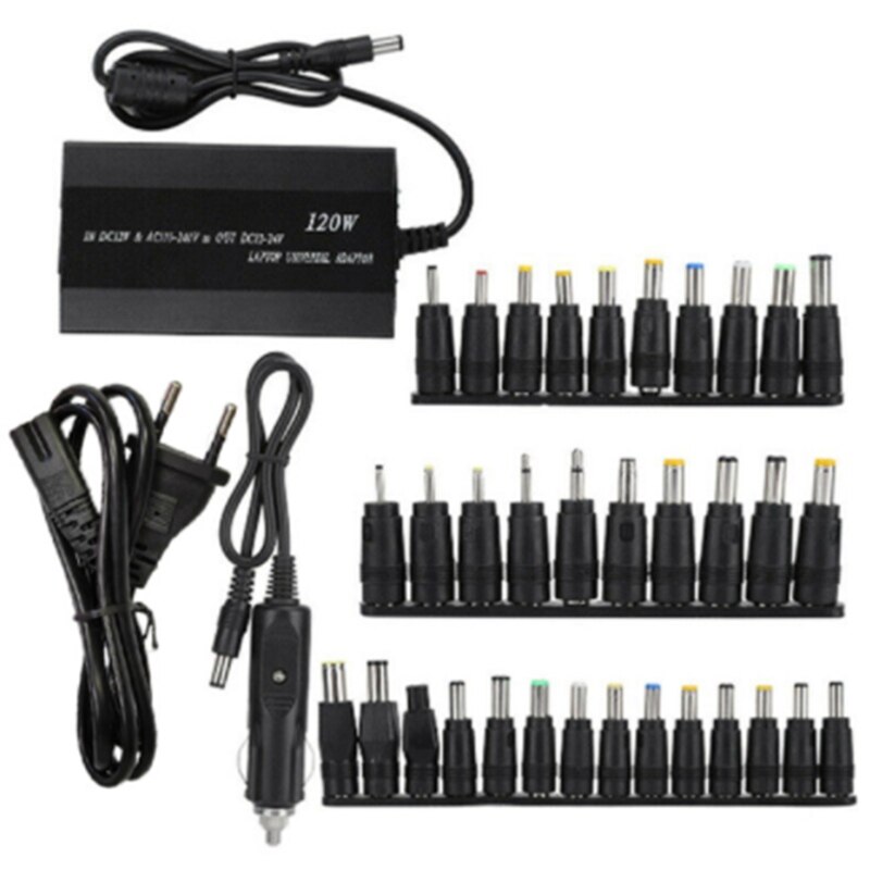 New universal 120w 34 tips car charger power supply adapter for laptop notebook: Default Title