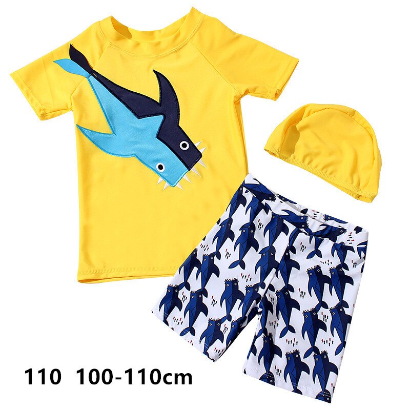 Baby badetøj sommerdyr drenge 3 stk badedragt haj badedragt badetøj barn badedragt strand slid tegneserie badedragt yzn 2013: 110 100-110cm