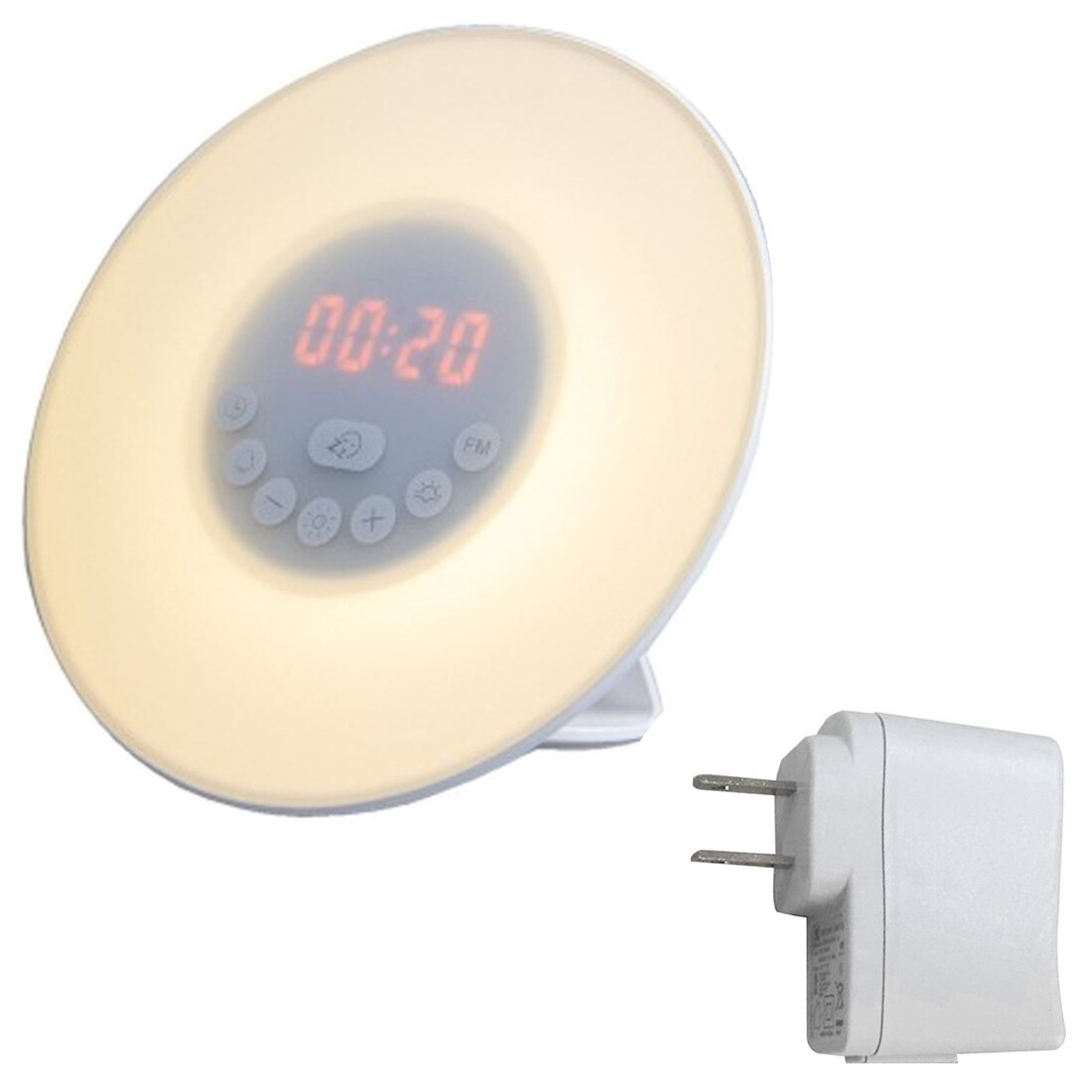 Digital Wecker Wake Up Licht Tisch LED Lampe Elektronische Uhr Sunrise Sunset Alarm Snooze Uhren FM Radio Schreibtisch: US Plug