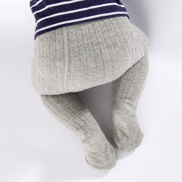 Bebê leggings primavera penteado algodão desossado costura cabeça outono toddlers meia-calça algodão com nervuras collants meninas