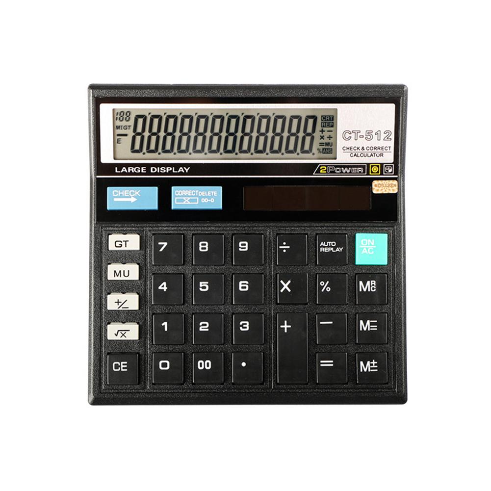 12-Digit Solar Battery Dual Power Large Display Office Desktop Calculator