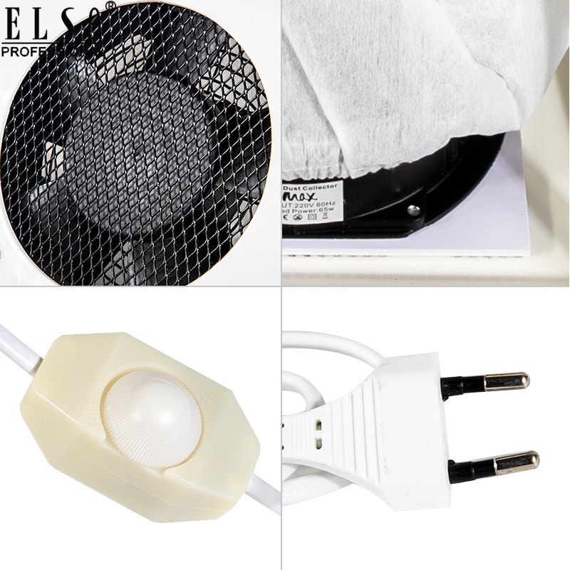 65w max dammsugare för manikyr justerbar hastighetssamlare för nageldammsugare nagelsalong utrustning nageldammsamlare