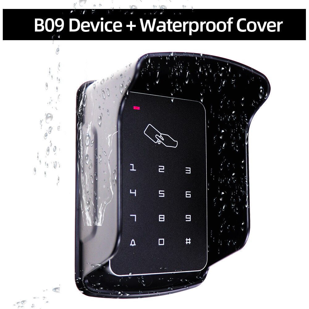 RFID Access Control Standalone Controller Keypad Keyboard System Waterproof Rainproof Cover Outdoor Door Lock Opener Card Reader: Gold