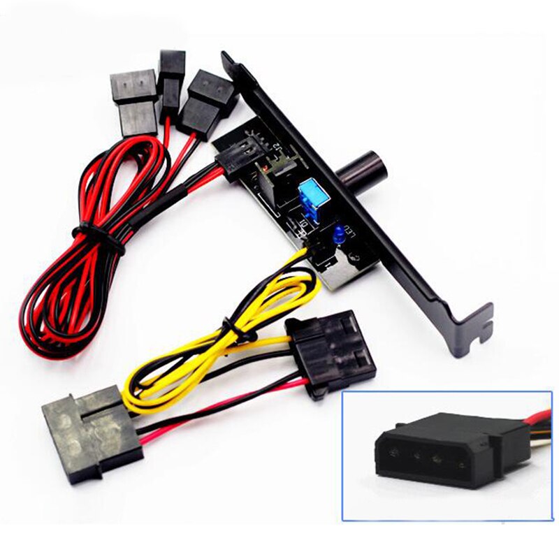Top Chassis Fan Speed Controller PCI Bit Fan Controller Hub Desktop Computer Fan Speed Controller Supports 3 / 4Pin