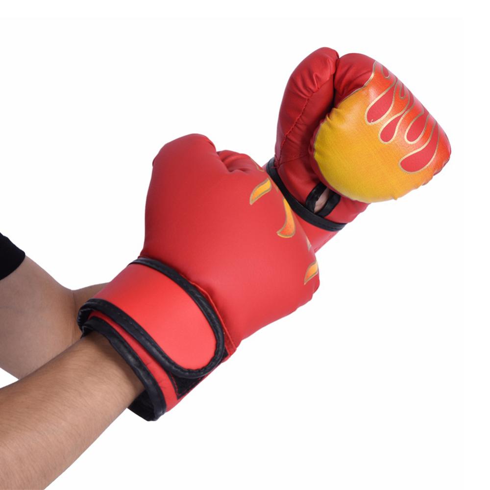 1 Pair Kids Children Boxing Gloves Flame Mesh Breathable PU Leather Flame Gloves Sanda Boxing Training Glove