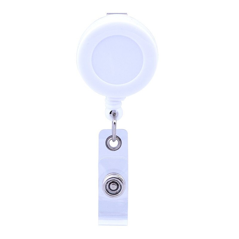 1 Pcs Retractable Ski Pass ID Card Badge Holder Reel Pull Key Name Tag Card Holders Recoil Reels for School Office Company: White
