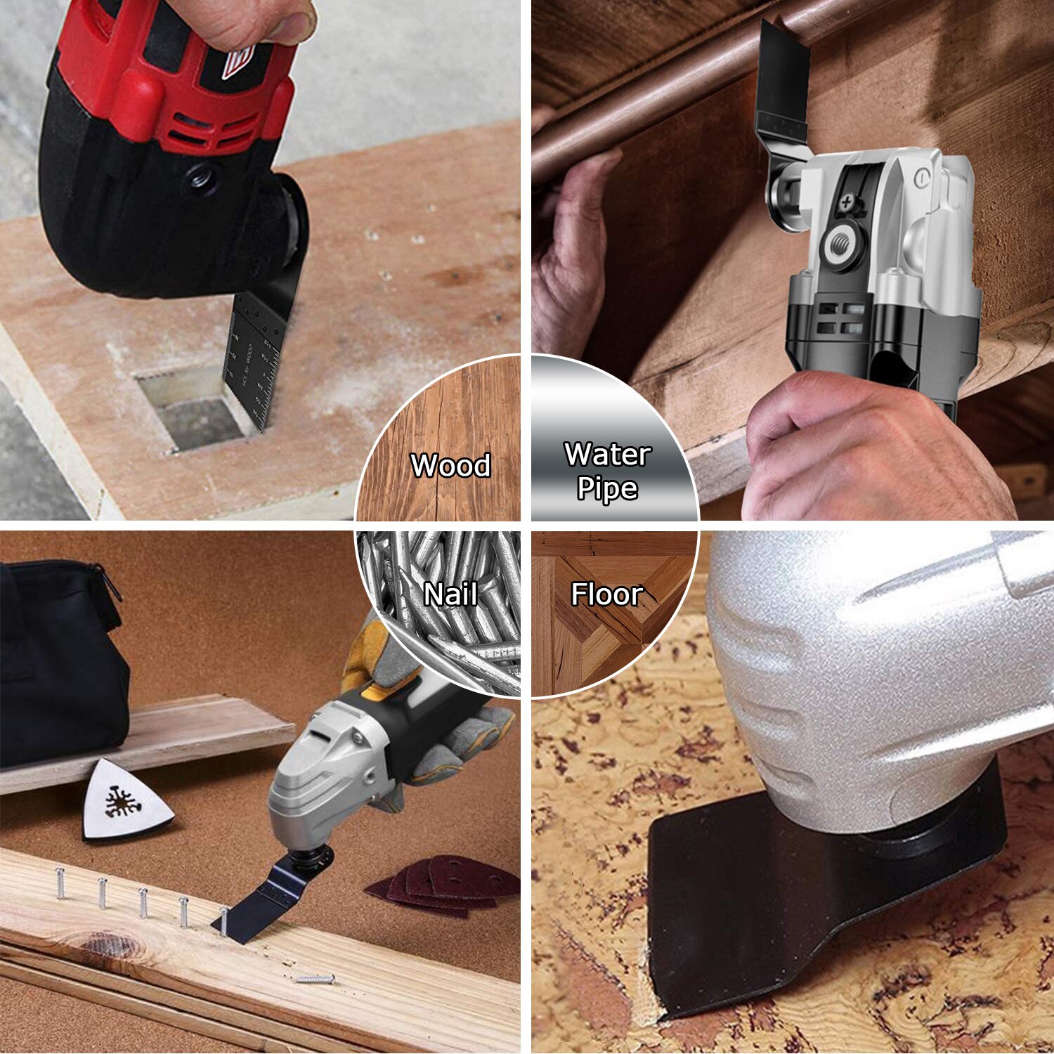 Ensemble de lames de scie oscillantes multi-outil 66 pièces pour outils électriques de rénovateur comme Fein Multimaster,Dremel, accessoires d'outils électriques