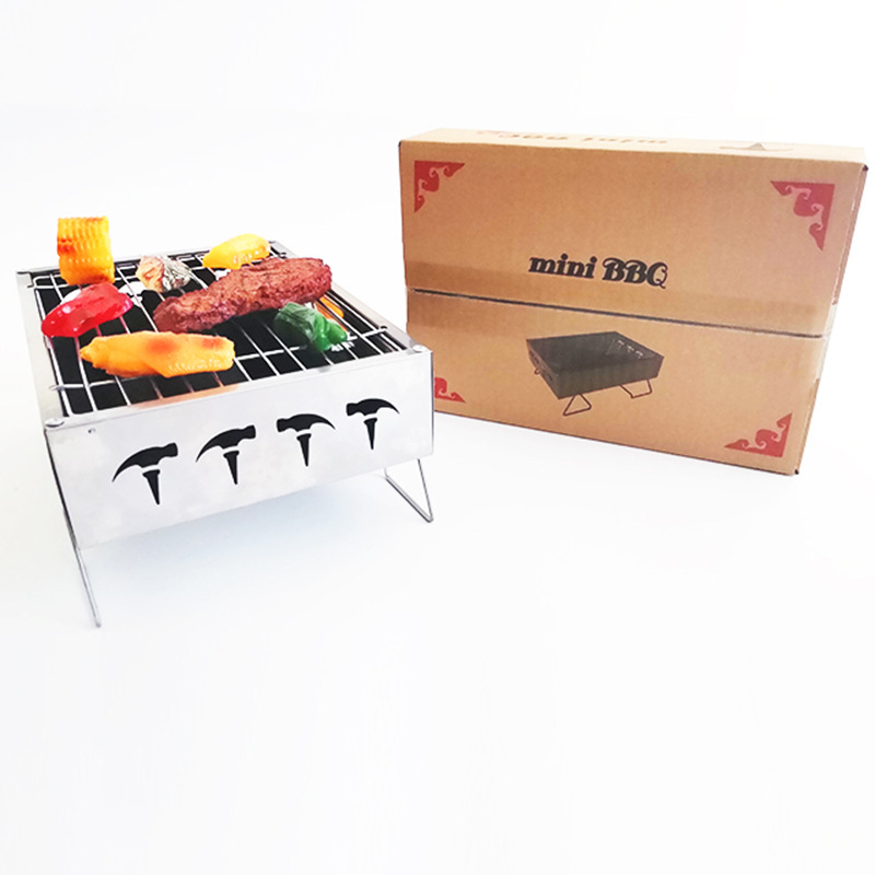 Grill Edelstahl Unbeschichtete Holzkohle Grill Kleine Mini Grill Grill Abendessen draussen Grill