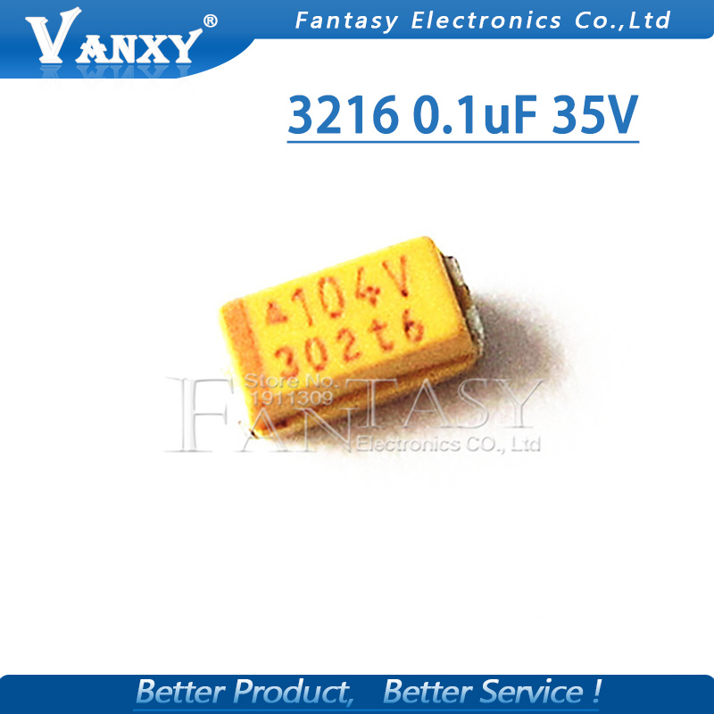 20 stücke EIN 3216 0,1 uF 100nF 35 V 104 V SMD tantal kondensator