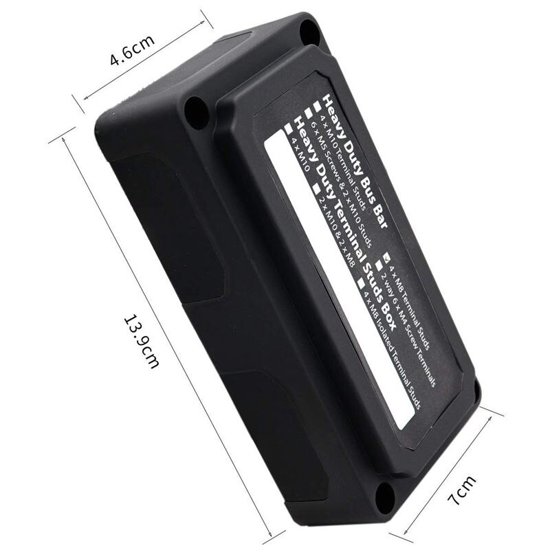 DC 48V 300A 4 terminales pendientes barra Bloque de Distribución de Energía para coche barco (negro)