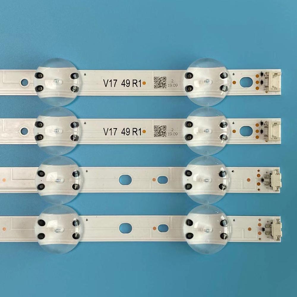 4 pièces LED bande de Rétro-Éclairage Pour LG 49 ''TÉLÉVISION 6916L-2862A 6916L-2863A V17 49 R1 + L1 ART3 49UJ670V-ZD 49UJ651V LC490DGG (FK) (MD)