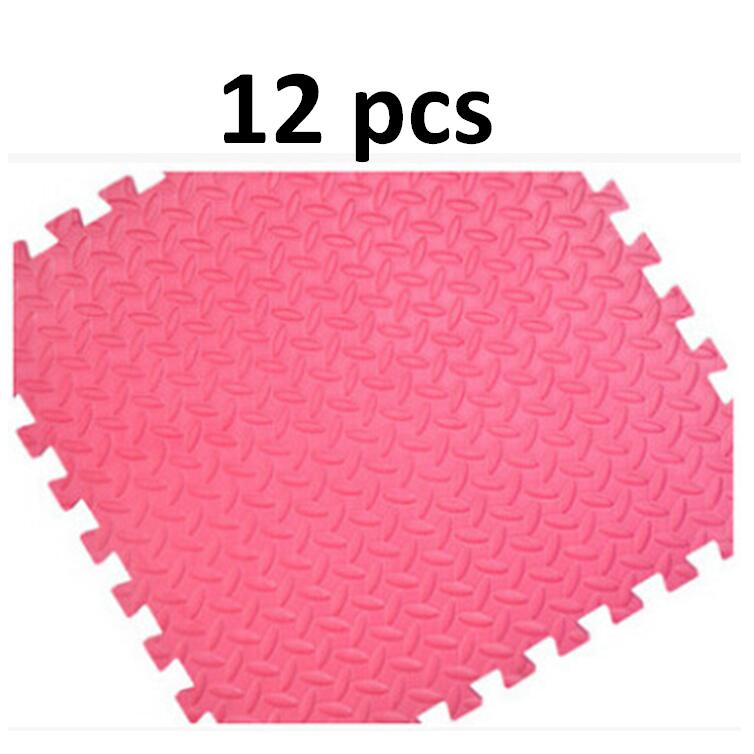 12 Stuks 30*30Cm Eva Non-Slip Vloermatten Voor Gym Floor Mat Splicing Patchwork Tapijten Dikker shock Voor Gym Fitness Kamer Workouts: 30x30x1cm 12pcsRed
