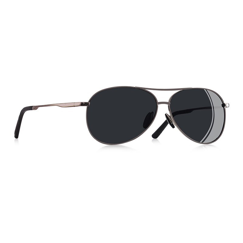 AOFLY Men Classic Pilot Sunglasses Polarized Aviation Frame Sun glasses For Male Driving UV400 Protection AF8208: C7Gun