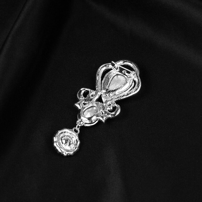 WEIMANJINGDIAN Silver Color Plated Glass Crystal Rhinestones Shinning Brooch Pins for Women or Wedding Bouquets