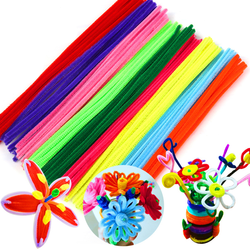 50/100pcs Multicolour Chenille Stems Pipe Cleaners Handmade Diy Art Crafts Material Kids Creativity Handicraft Children Toys