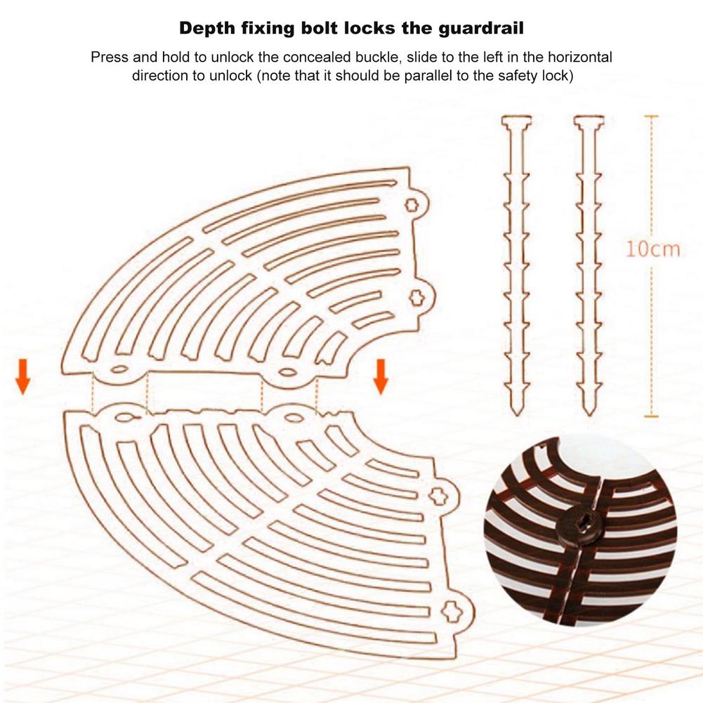 Couvercle de Pot de fleur en plastique, grille de taille découpable, protecteur de plante, cadre de grille marron, protection du sol, sécurité pour bébé