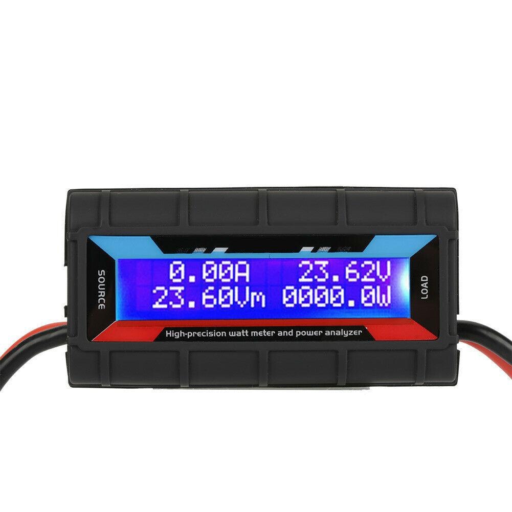 130AMP Watt Meter Solar Wind Power Analyzer LCD Electricity Monitor Volt Tester(Black)