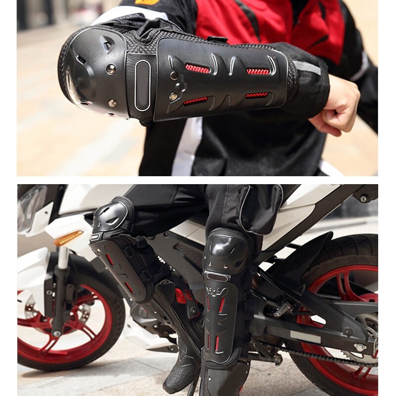 4Pcs Motorcycle Knee Pads Support Knee Pads Safety Protective Gear Universal Motocross Cycling Elbow Protector