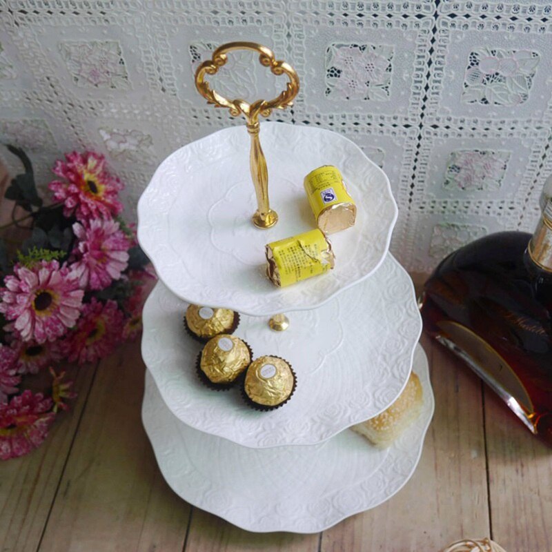 3 Tier Cake Display Stand Hardware Crown Metal Fitting Party Tray Cake Food Dessert Rack Cake Holder for Kitchen Home No Plate