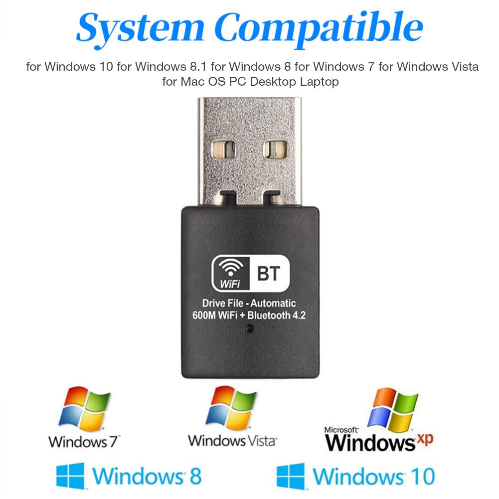 USB WiFi Adapter 600 Mbps Plug and Play Dual Band Mini Wireless Adapter Network Bluetooth 4.2 2-in-1 Bluetooth wifi transmitter