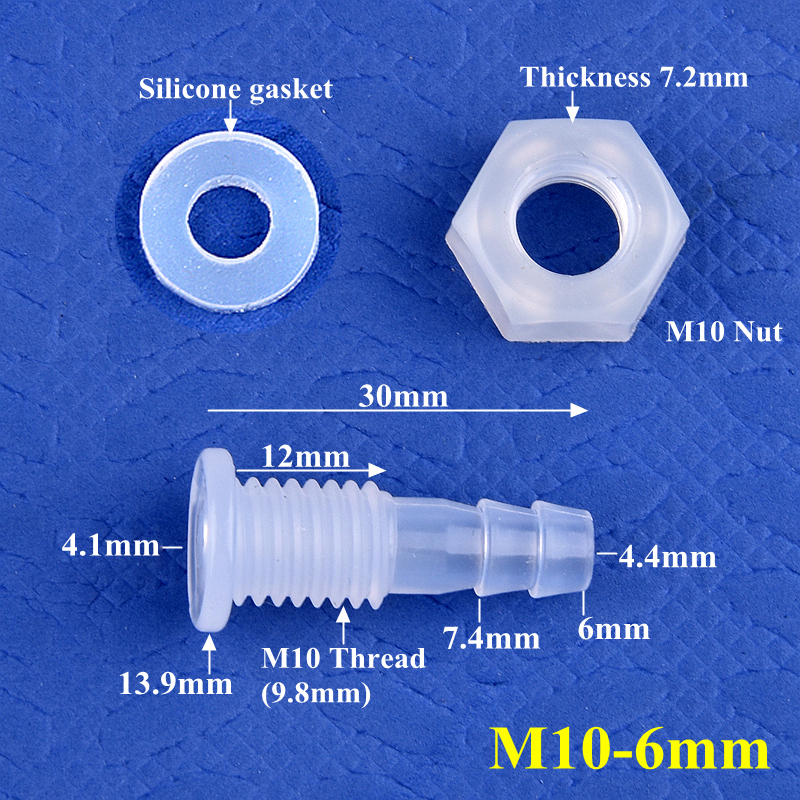 Cloison droite pour Aquarium, 5 à 200 pièces, panneau à moitié traversant, Direct avec joint d'écrou, connecteur de tuyau de réservoir d'eau: WHITE / 1/2 ''