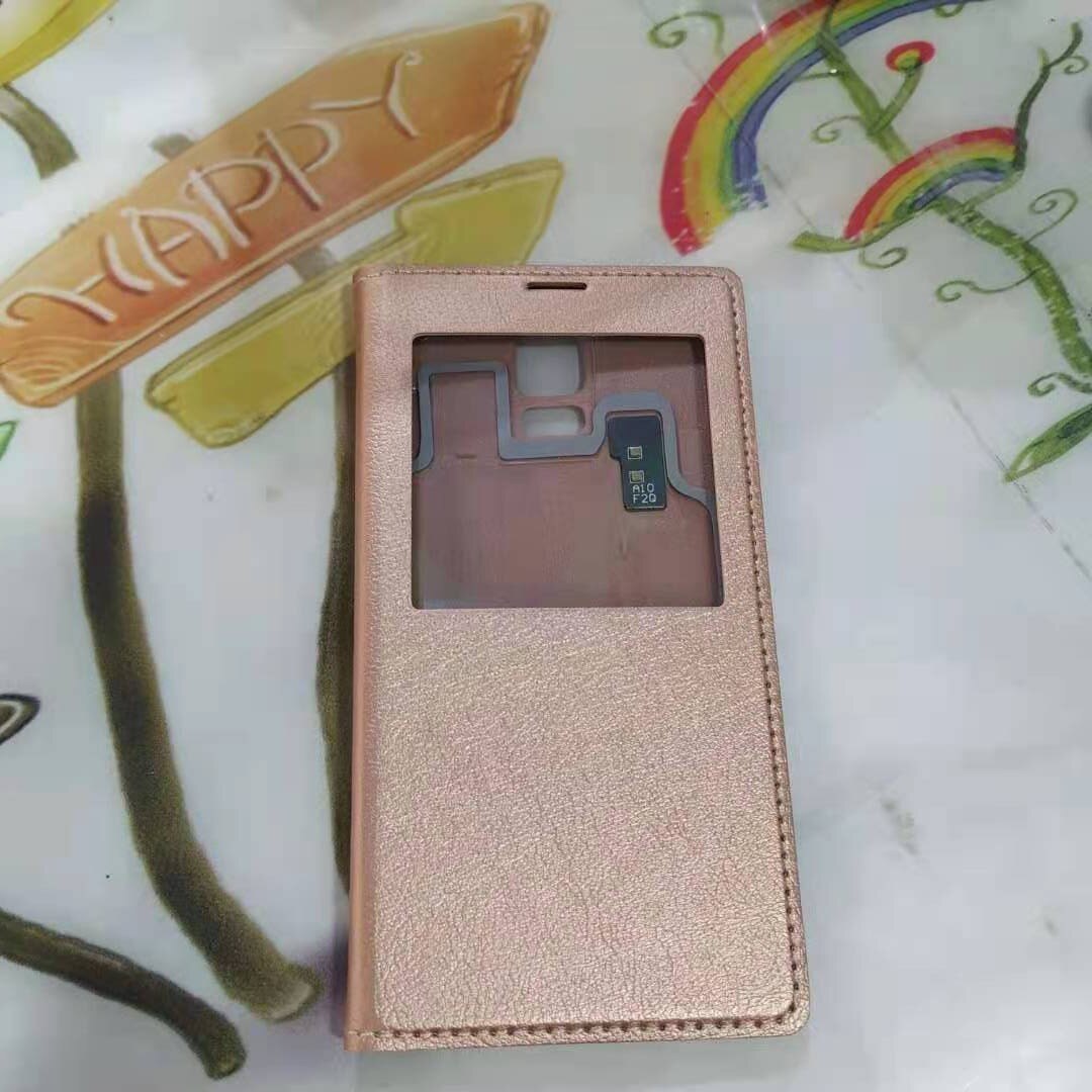 Cubierta del teléfono de cuero caso de Vista inteligente para Samsung Galaxy S5 SV S 5 G900A G900I G900F G900 G900H G900FD SM-G900F SM-G900H caso: Rose Gold