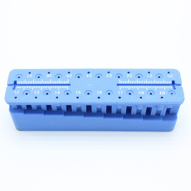 Dental Endo Measuring Autoclavable Endodontic Block Files Dentist Instrument Ruler Blue 9 x 2.7 x 3.3cm