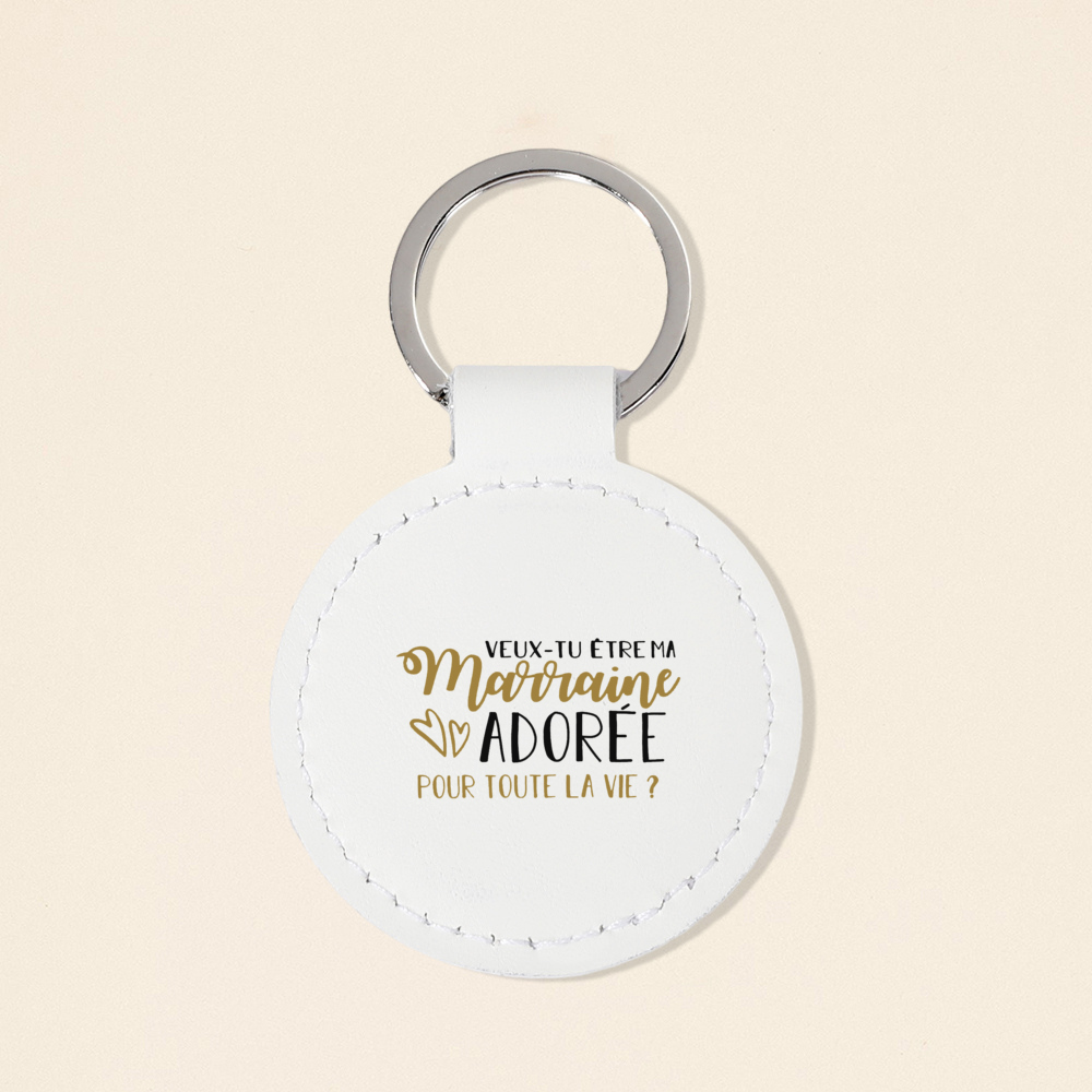 Ville du være min gudmor og gudfar nøglering vedhæng spørg marraine parrain anmodning læder kayring: Mørkegrå