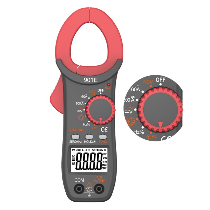 901E ACDC 600A Multimeter Current Clamp Tick Meter NCV True RMS Voltage Frequency Resistance Capacitance