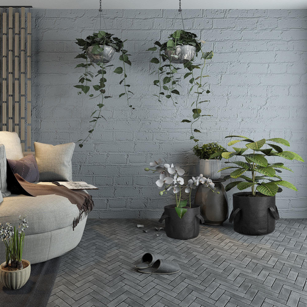 Saco de plantas engrossas preto, saco de cultivo, recipiente de flores, batata, tomate, jardim, plantação de fazenda, casa, saco de cultivo