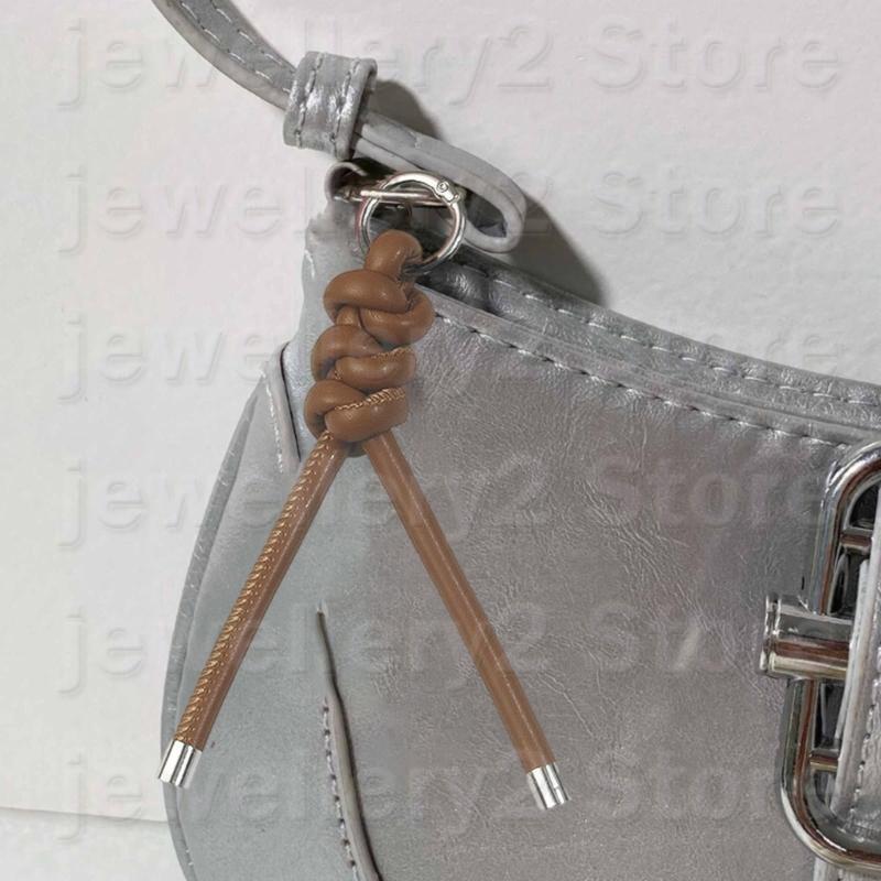 C9GF Trendy Handwoven PU Lederen band Key Ring Weaving Keychain Pendant voor meisjes