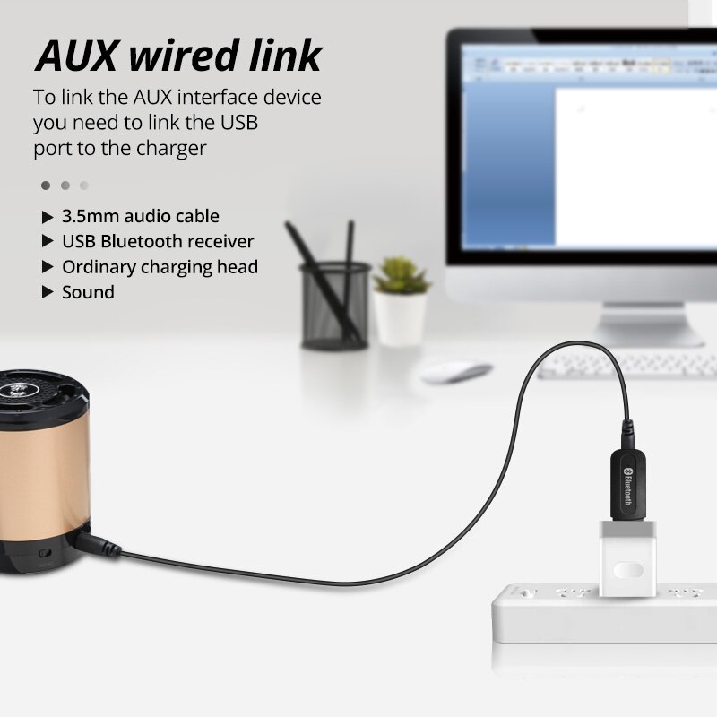 2 in 1 Wireless Bluetooth 5.0 ricevitore trasmettitore adattatore Jack da 3.5mm per Car Music Audio Aux A2dp ricevitore per cuffie vivavoce