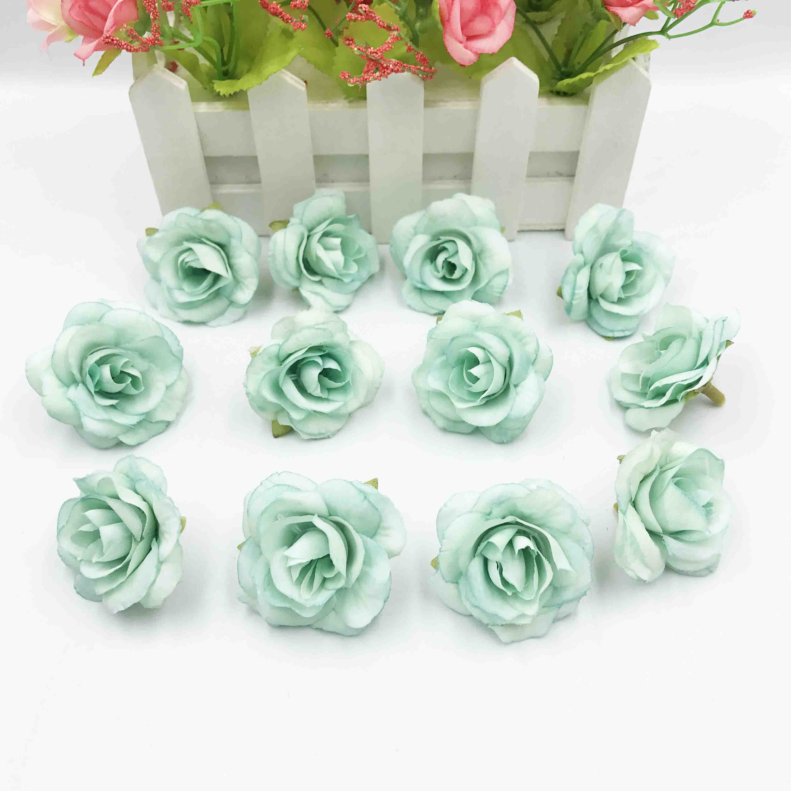 10 stuks kunstbloemen, 4cm zijden rozenbloemen, bruiloftsfeest, huisdecoratie, doe-het-zelfkrans, plakboekdoos, knutselwerkje: 3