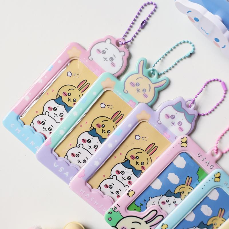 Kawaii Chikawas Hachiware Usagi 3 pulgadas foto tarjetero cubierta de tarjeta identificación de crédito tarjeta bancaria álbum foto carpeta titular llavero