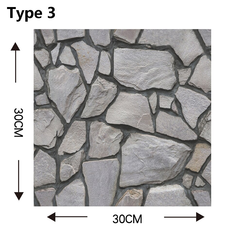 3D Wallpaper DIY Cobblestone Sticker Waterproof Stickers Wall Papers Home decor Kids Room 3D Self-Adhesive Wallpaper Brick: 3