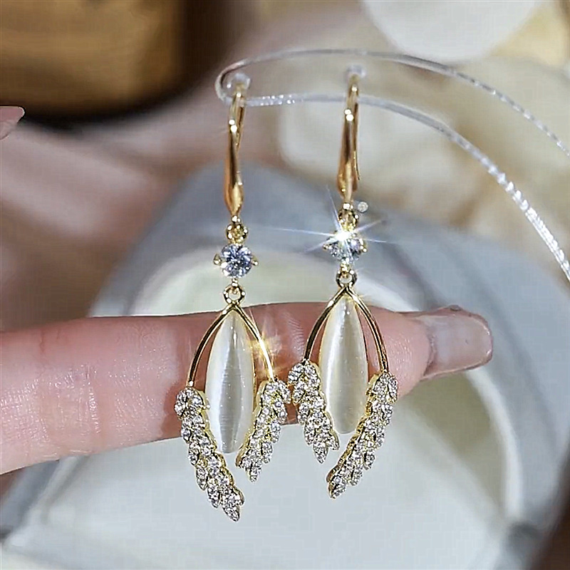 Boucles d'oreilles magnétiques amincissantes lymphatiques pour femmes, strass scintillants, pierre de Quartz, boucles d'oreilles de vidange lymphatique: Or foncé
