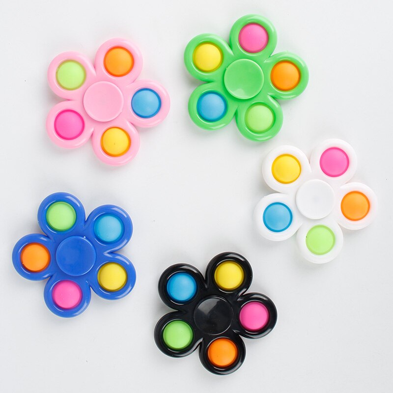 Anti Stress Controller Educational Toy Push Bubble Sensory Toy Autism Squishy Pressure Reliever Dimple Fidget Toy Spinning Top