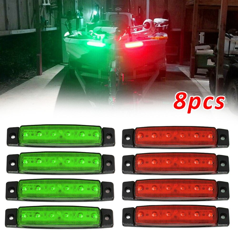 4/8 kpl 12v 24v led -kevyt veneen navigointi -led -valot oikeanpuoleinen lamppu kuorma -autojen venetraileriin