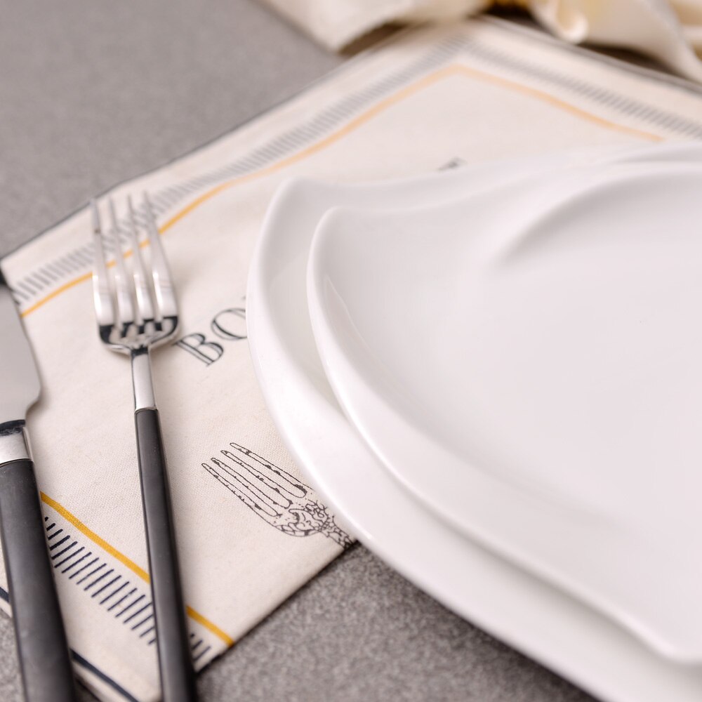 8inch/10inch high end hotel restaurant dishes ceramic plate breakfast dinner plate snack tray bone china food dishes