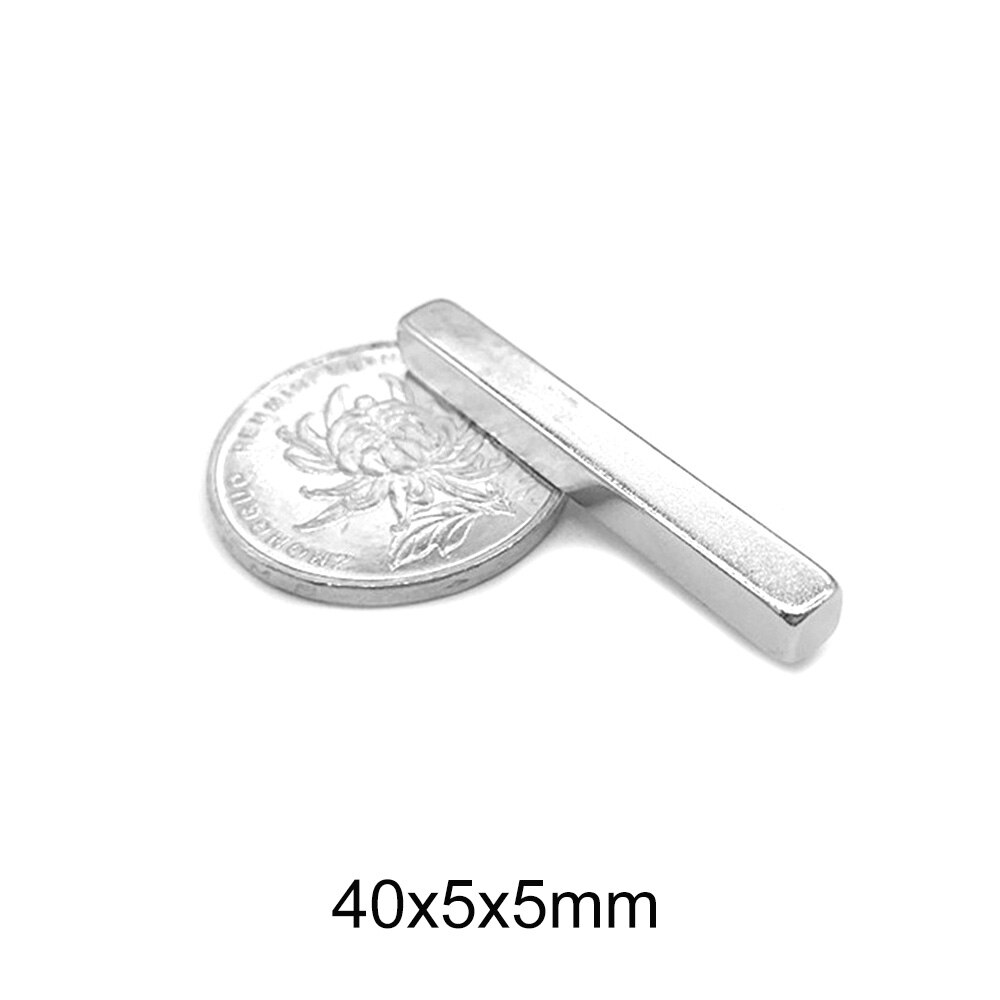 5/10/20/30/50 stuks 40 x 5 x 5 sterke kwadratische neodymiummagneet 40*5*5 krachtige permanente magneten 40 x 5 x 5mm blokkenzoekmagneet  n35 40 x 5