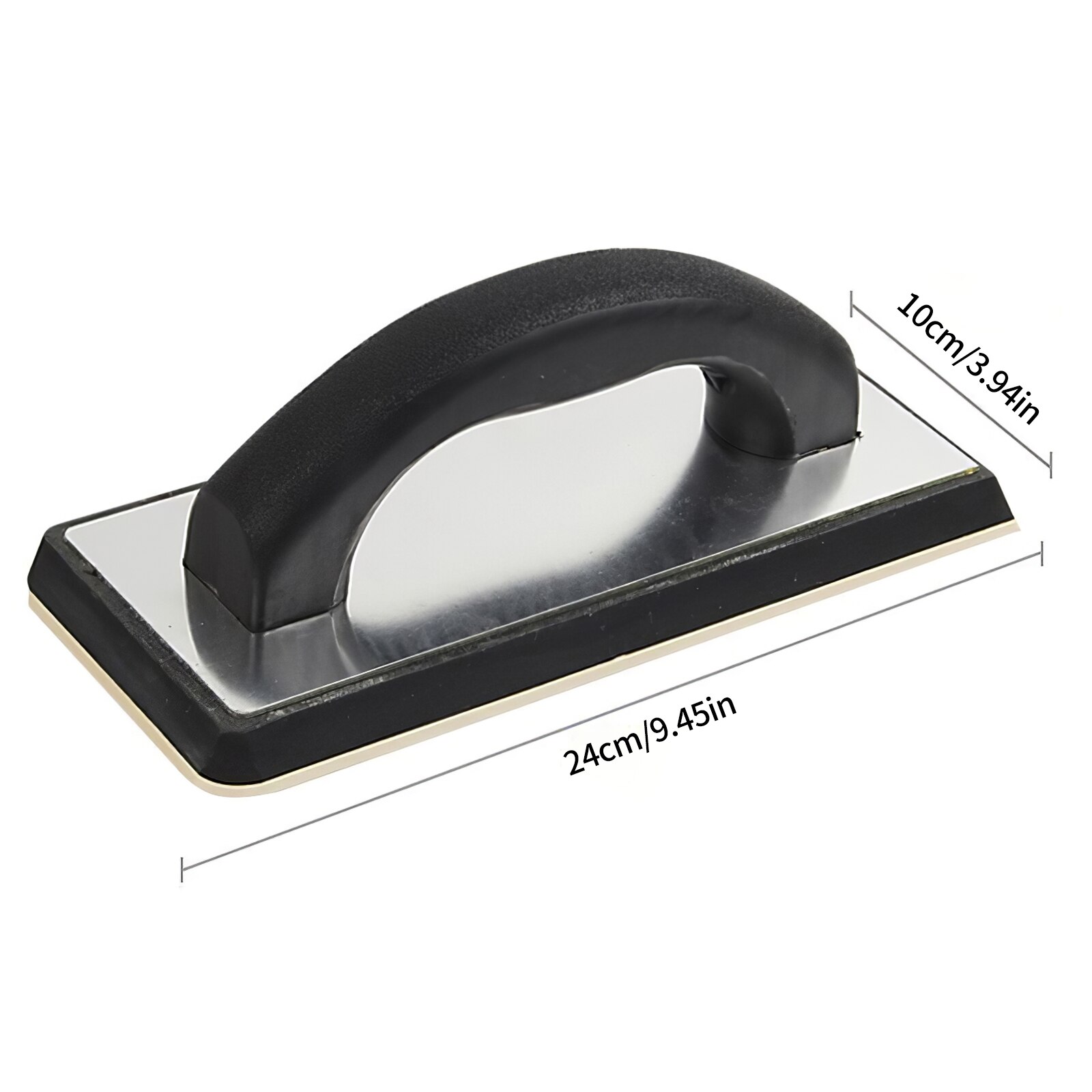 24*10cm/9.43*3.93in Handheld Dry Lining Plastering Spatula Tool Black Concrete Rubber Trowel Anti-Scratch Tile Grout Tool