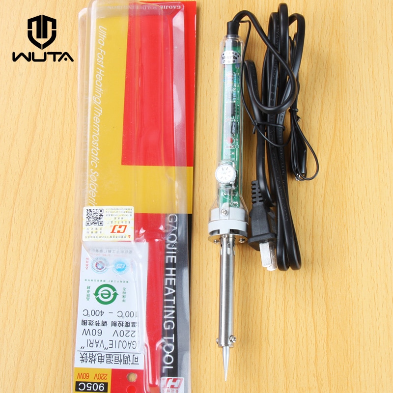 220V 60W US Plug Electrical Soldering Iron Adjustable Temperature for Leather Craft Handheld Stamping Embossed LOGO &amp; Brand