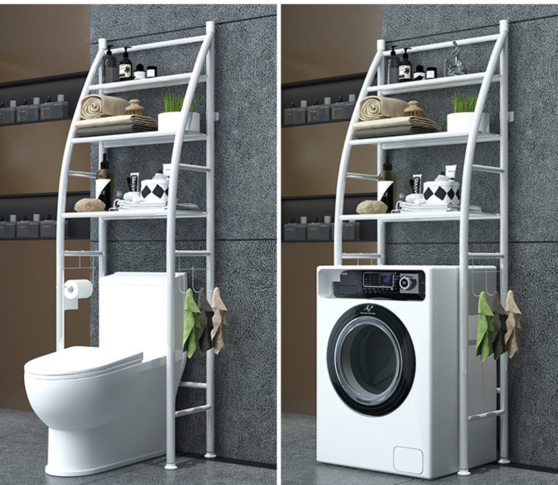 Storage Shelf Bathroom Space Saver Storage Shelf Over Toilet With Roll Holder And Towel HookKitchen Washing Machine Storage Hold