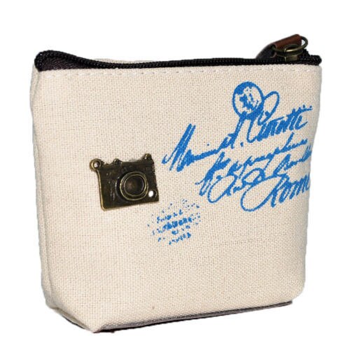 Klassieke Pen Potlood Bag Case Canvas Mooie Dame Meisje Vintage Coin Purse Wallet Card Case Rits Woorden Handtas Meisje: 2